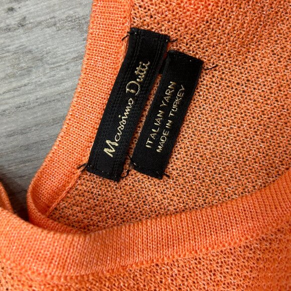 Massimo Dutti Orange Italian Yarn Viscose Blend Asymmetrical Light Tee Sz Small - Picture 5 of 9